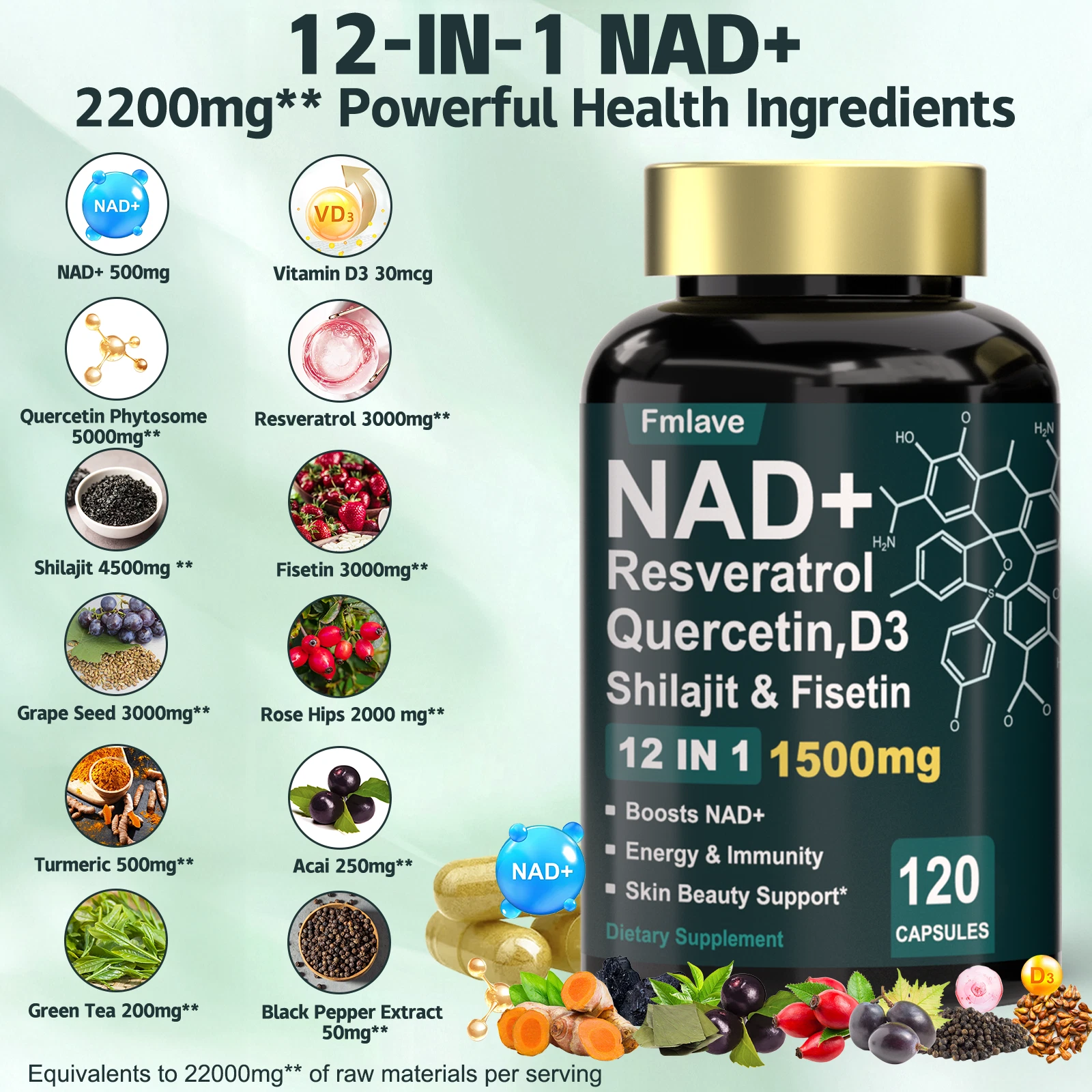 Liposomal NAD+ Ultimate 1000mg | 10-Active Phospholipid Formula for NAD+, Sirtuins & Mitochondria
