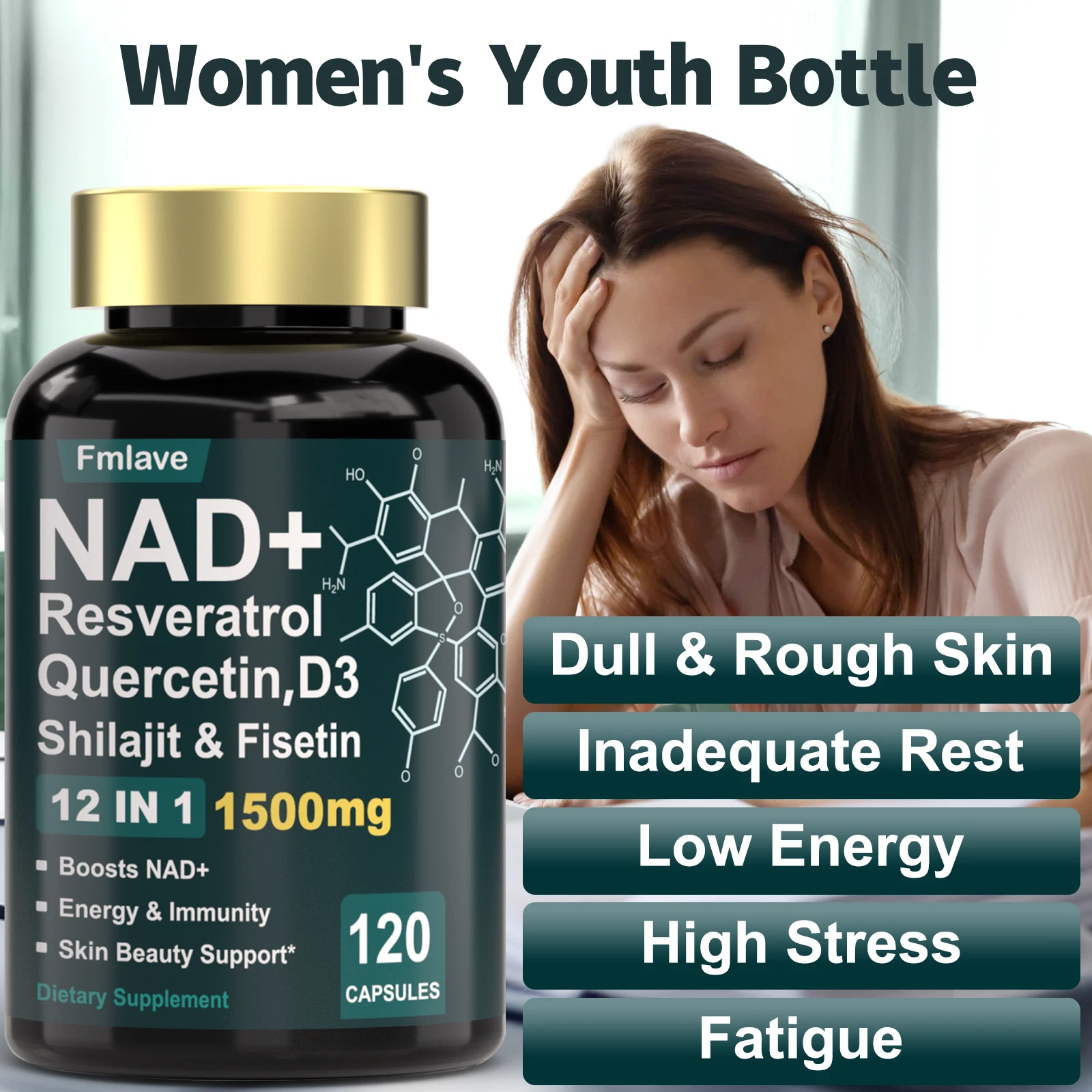 Liposomal NAD+ Ultimate 1000mg | 10-Active Phospholipid Formula for NAD+, Sirtuins & Mitochondria