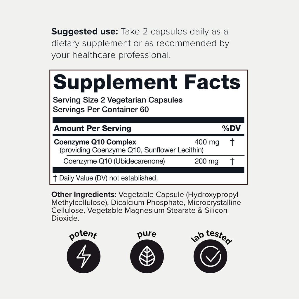 CoQ10 400mg — supplement bottle and label