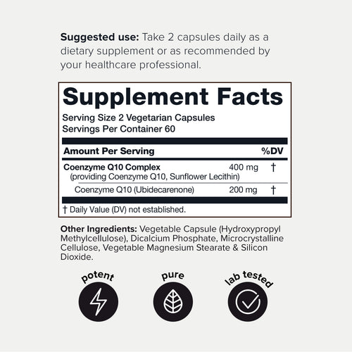 CoQ10 400mg — supplement bottle and label