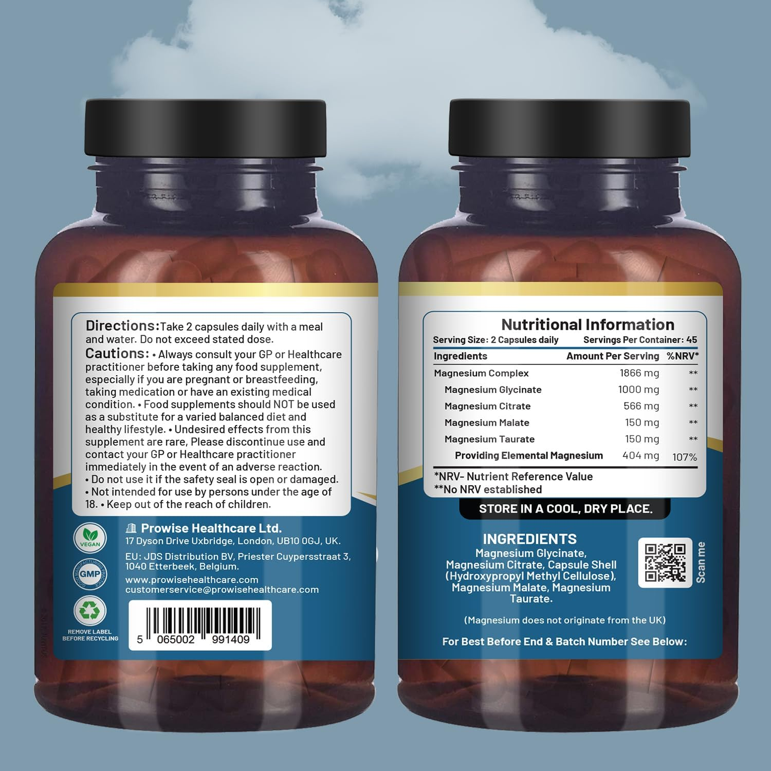 Magnesium Glycinate 400mg | TRAACS Bisglycinate for Sleep, NAD+ Methylation & Vitamin D Activation
