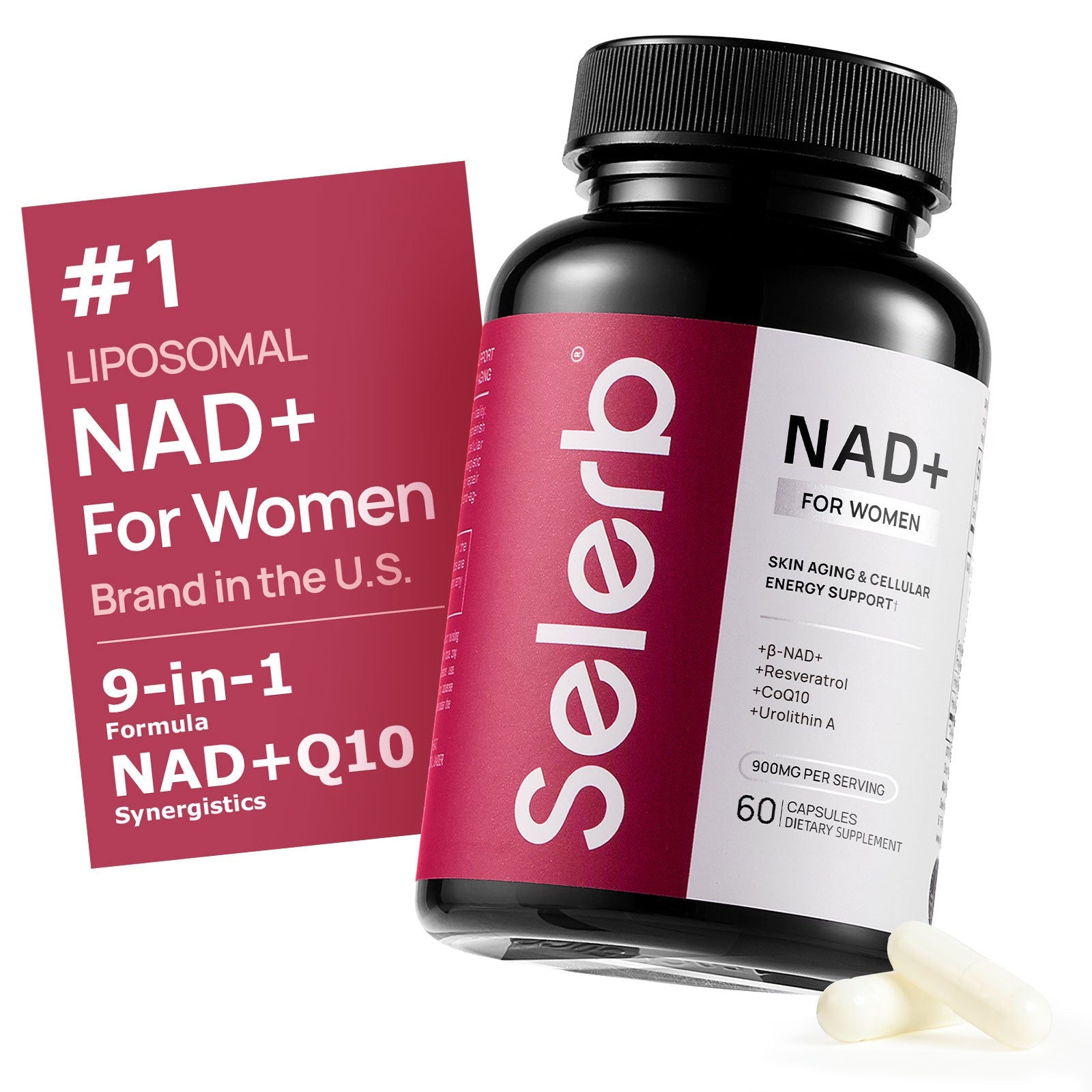 Selerb NAD+ for Women — #1 Liposomal NAD+ Brand in the U.S., 9-in-1 NAD+ + CoQ10 Synergistic Formula