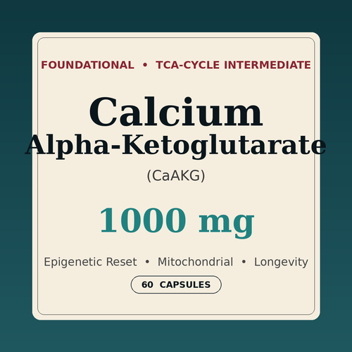 Calcium Alpha-Ketoglutarate 1000mg (CaAKG) — True Health Protocol foundational longevity supplement, 60 capsules